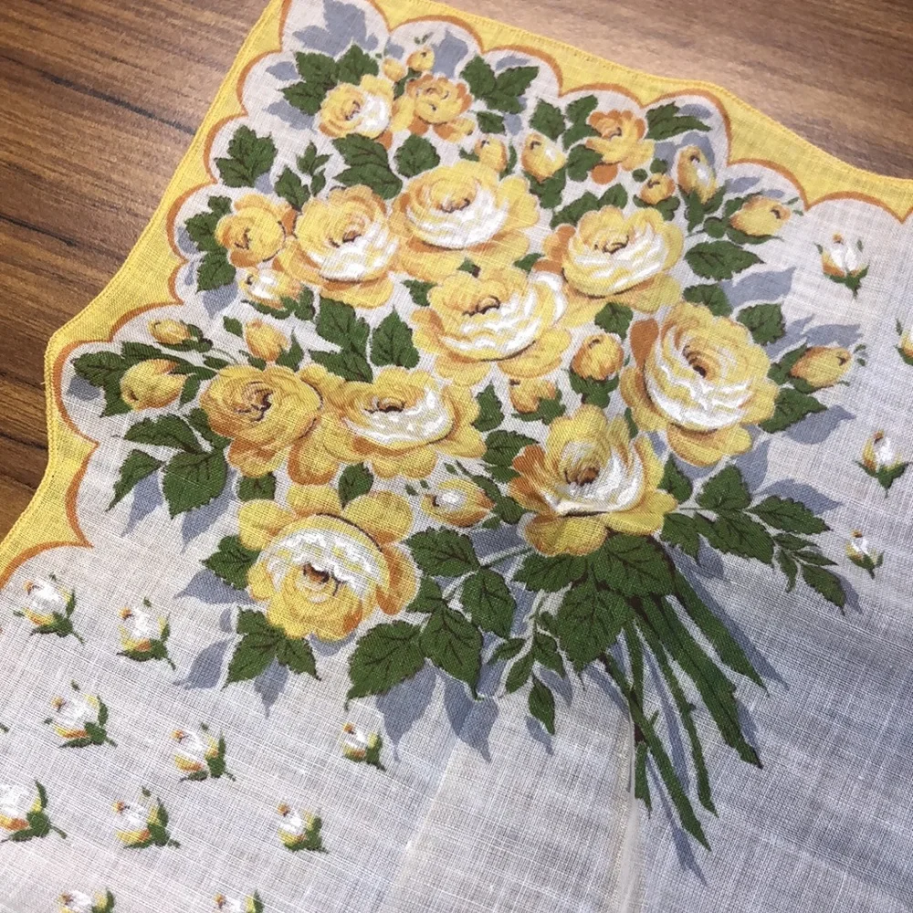 Vintage Yellow Roses Scarf